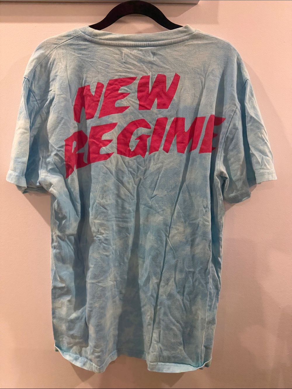 Men's Light Blue Tie-Dye Crewneck Short Sleeve Tee